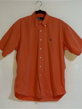 Polo by Ralph Lauren Button Down Shirt Coral Pink Short Sleeve Men’s Size Medium